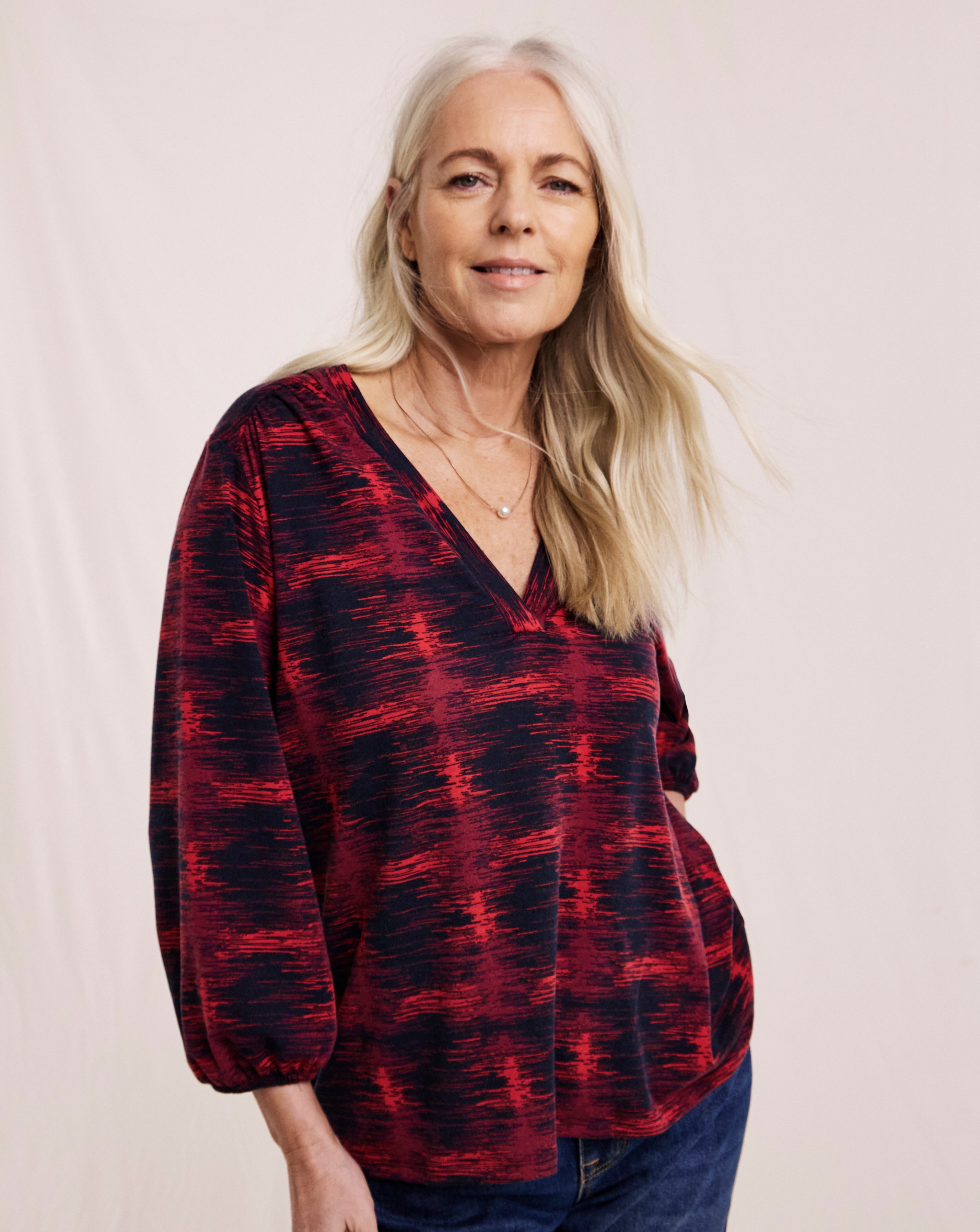 Julipa V-Neck Jersey Blouse