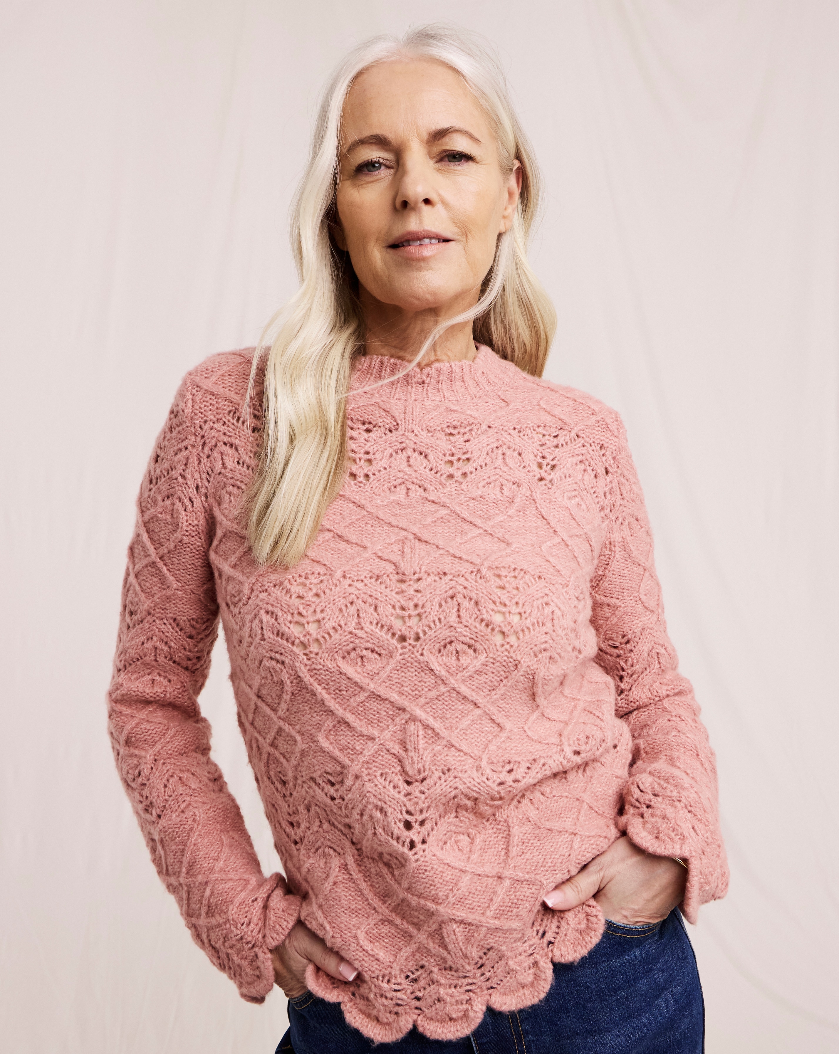 Julipa Pointelle Scallop Jumper