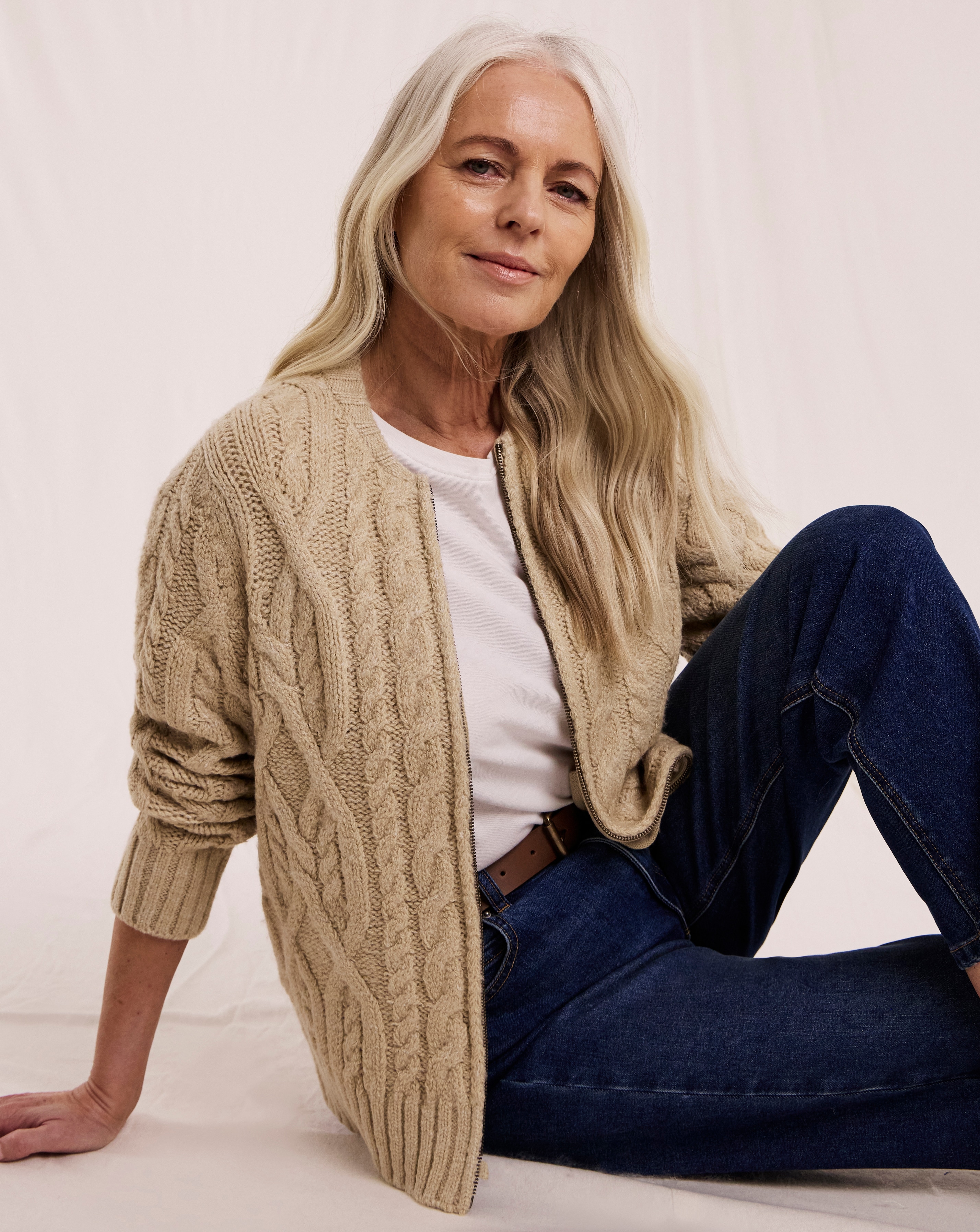 Julipa Cable Knitted Bomber Jacket