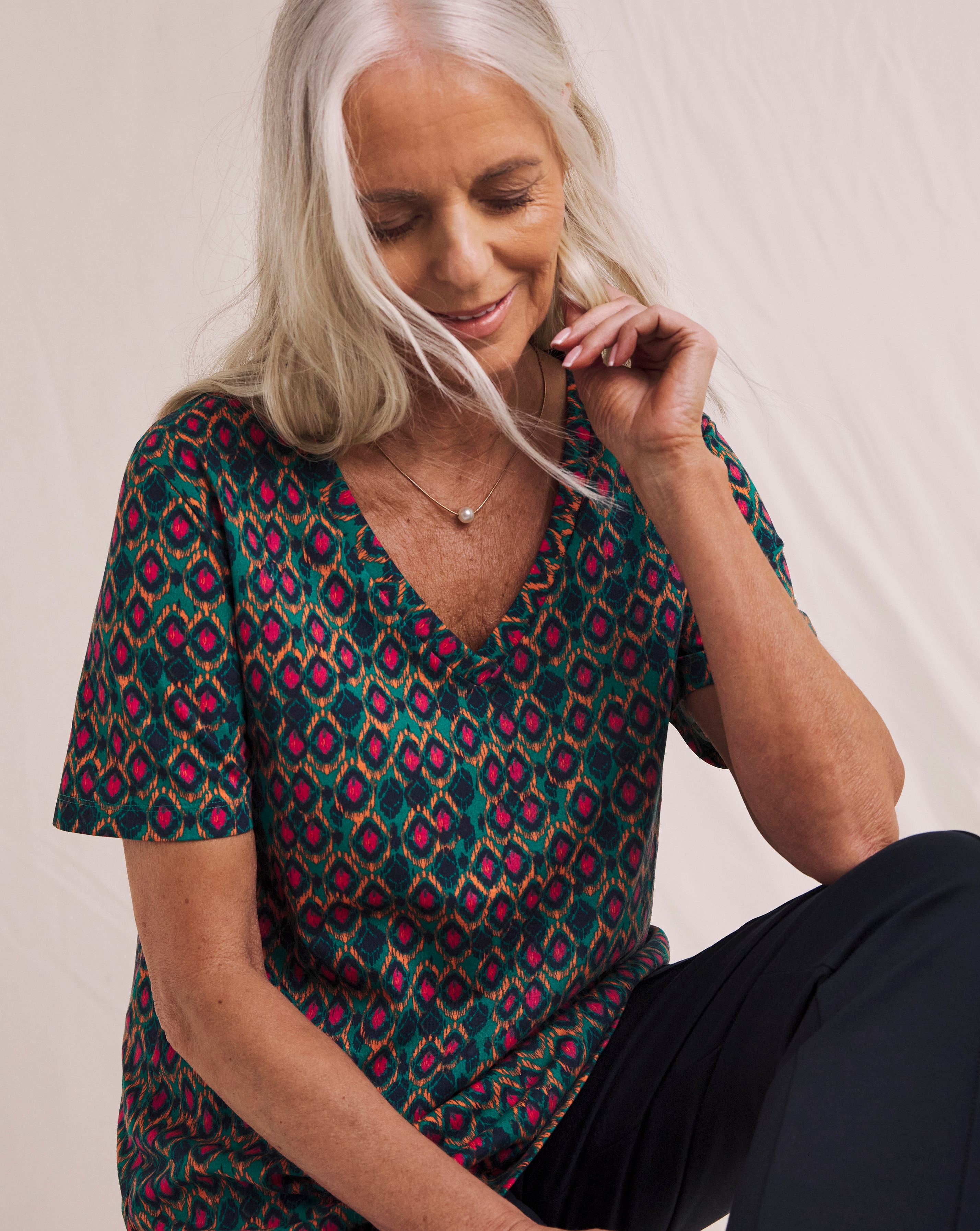 Julipa V Neck Printed T-Shirt