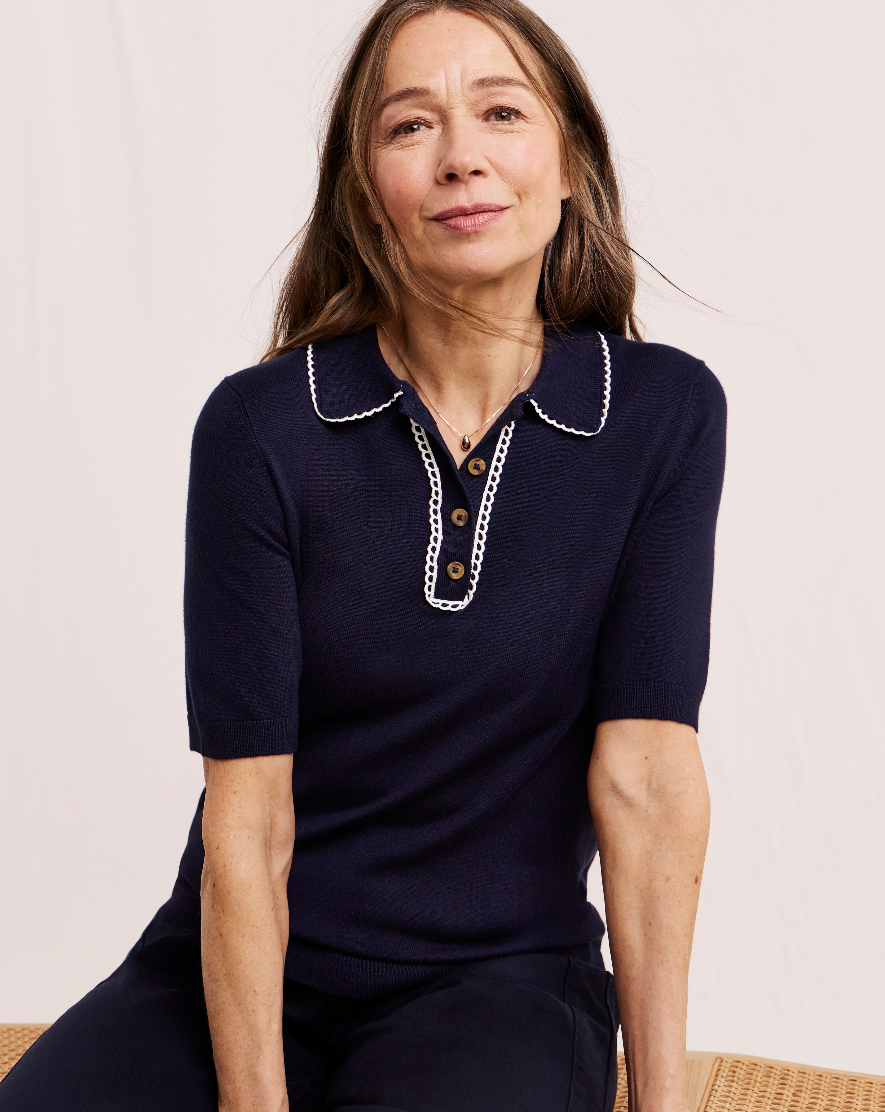 Julipa Scallop Trim Henley