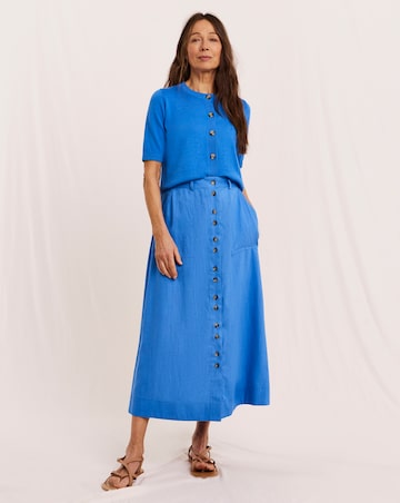 Julipa Button Down Linen Midi Skirt