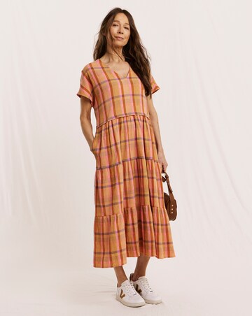 Julipa Tiered Check Midi Dress