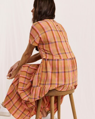 Julipa Tiered Check Midi Dress