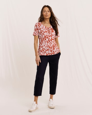 Julipa Cotton Ribbed Henley Top