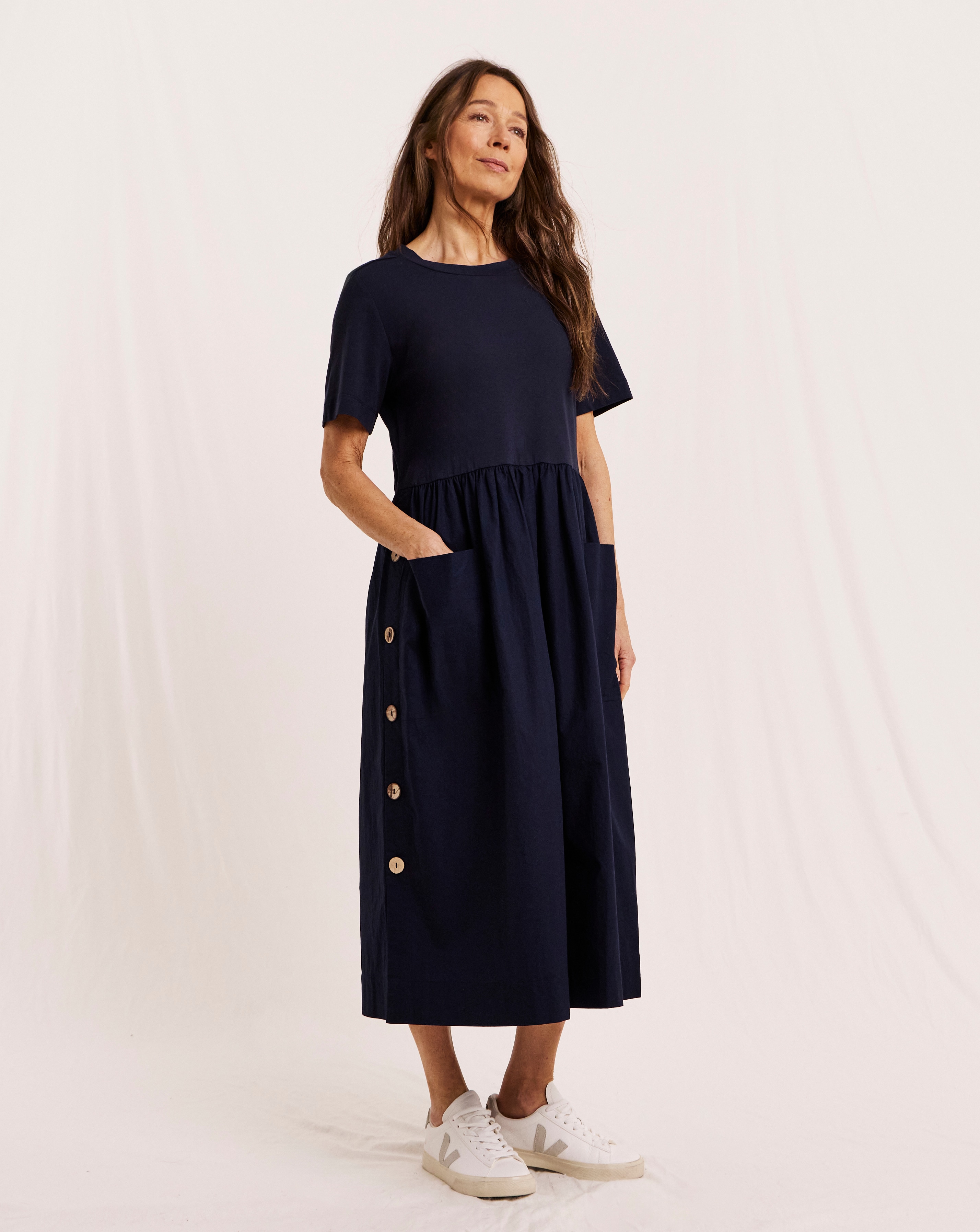 Julipa Button Detail Midi Dress
