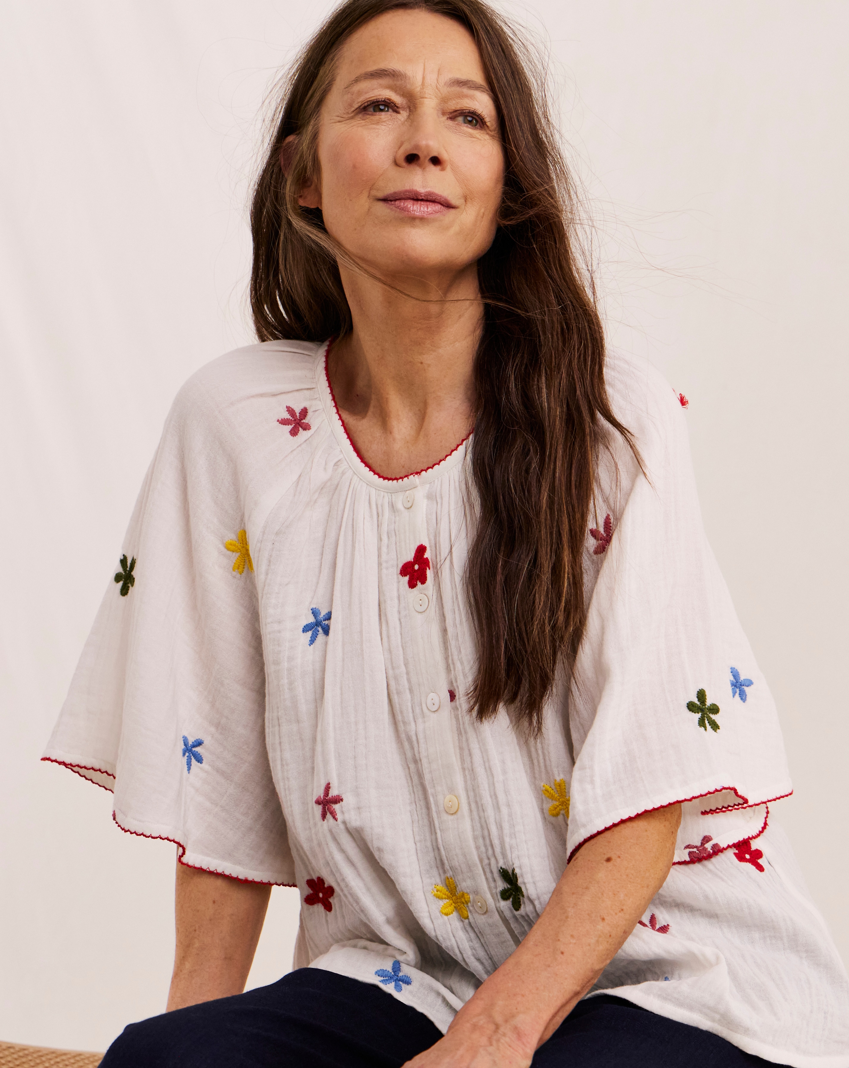 Julipa Embroidered Cheesecloth Top