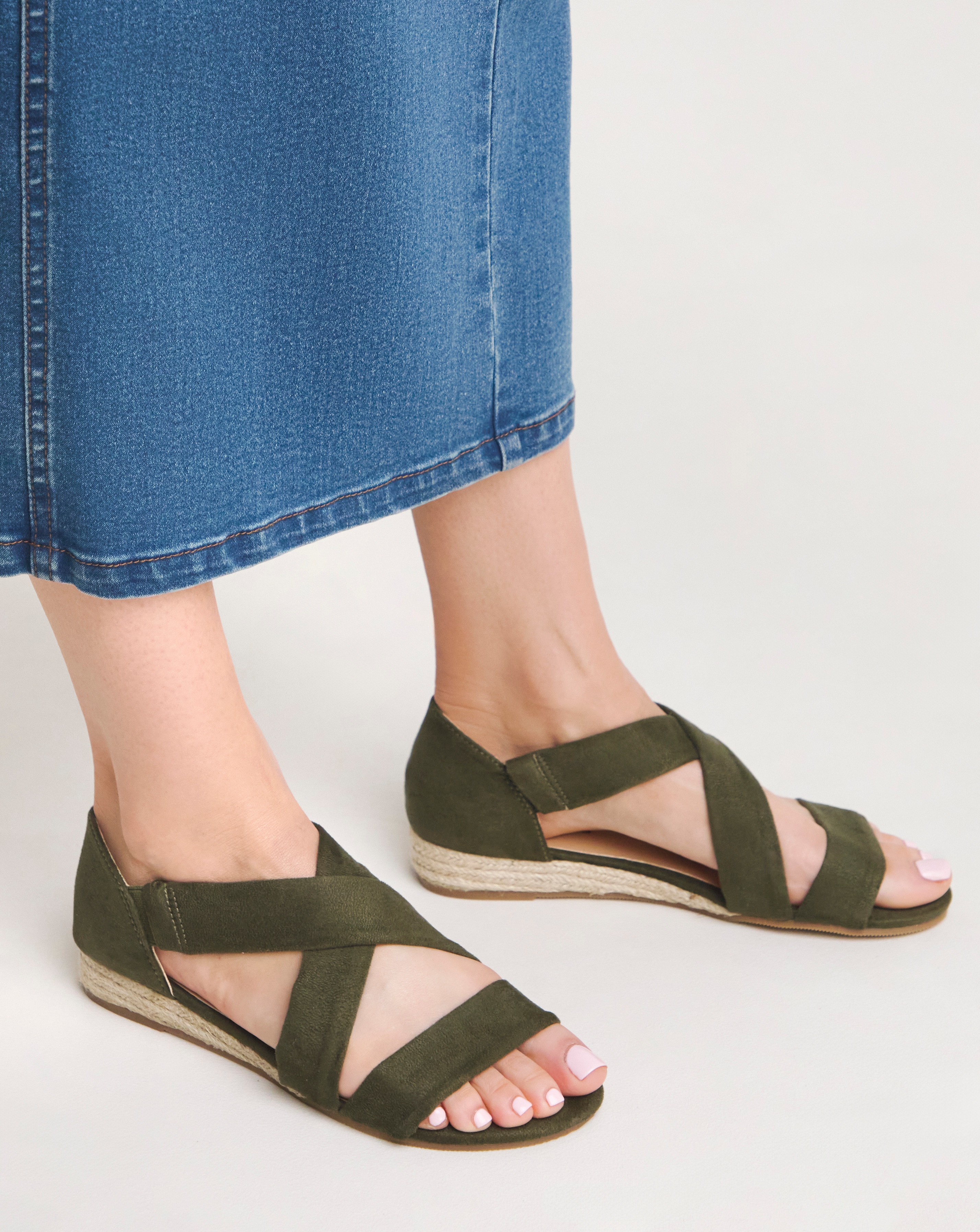 Soft Strap Espadrille Sandal E Fit