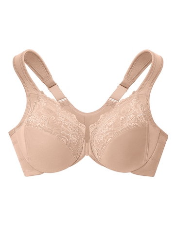 Glamorise Plus Size WonderWire Posture Back Lace Bra 1255