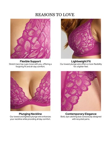 Panache Allure Demi Plunge Magenta Wired Bra