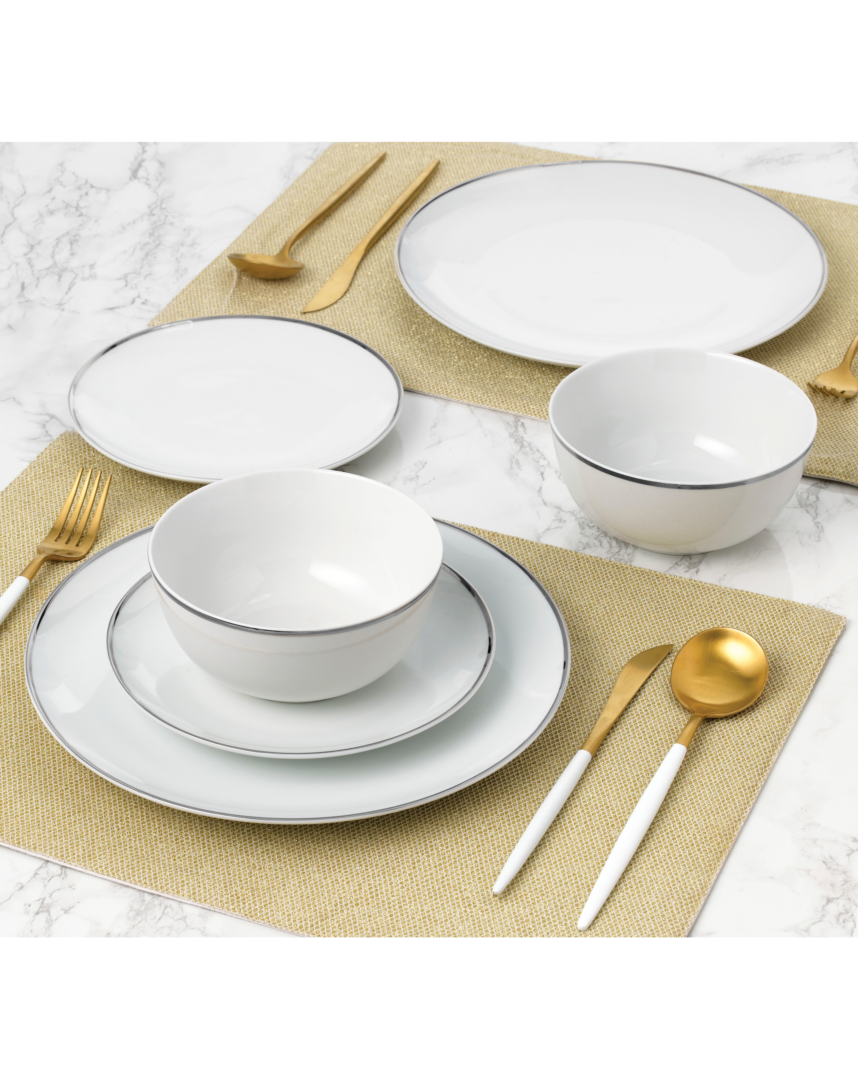 Waterside Platinum 12 Piece Dinner Set