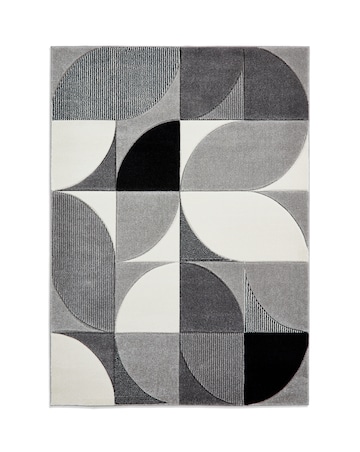 Think Rugs Matrix Modern Geometric Rug - Curves