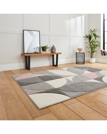 Think Rugs Matrix Modern Geometric Rug - Curves