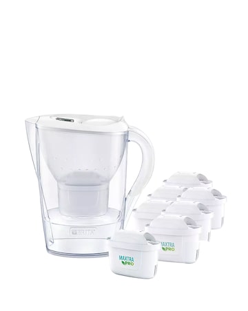 Brita Marella Cool White Jug and MAXTRA PRO All-in-1 Filters - 6 Pack