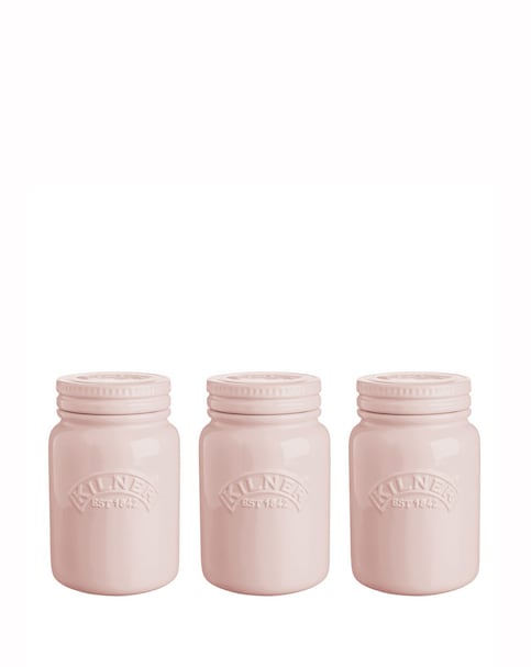 Kilner 3 Ceramic Storage Jars - Pink