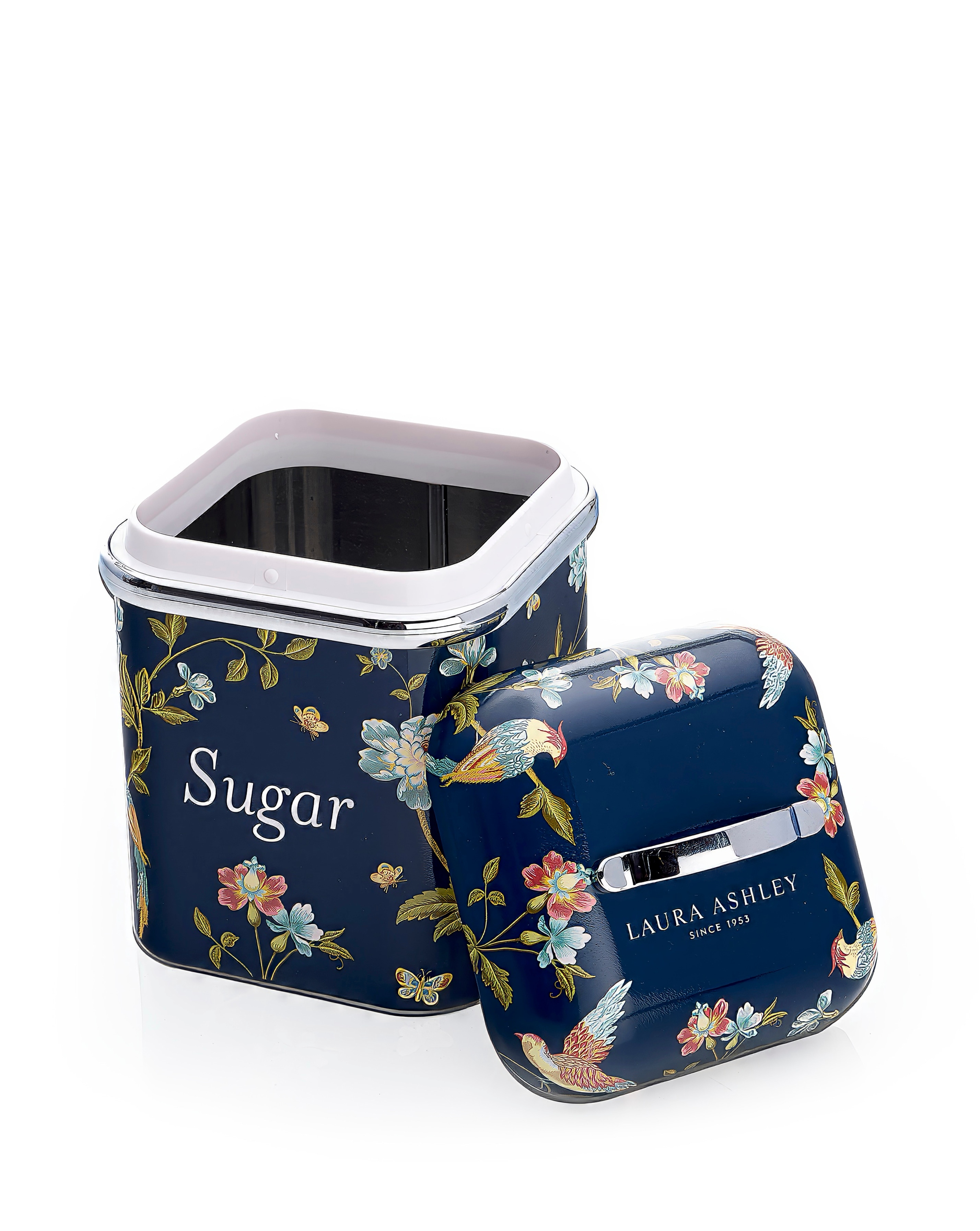 LAURA ASHLEY  ハンドメイド 瓶 デキャンタ インテリア Laura Ashley Navy Elveden Set of 3 Canisters | Ambrose Wilson