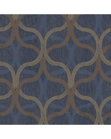 Boutique Refine Geo Navy & Gold Wallpaper