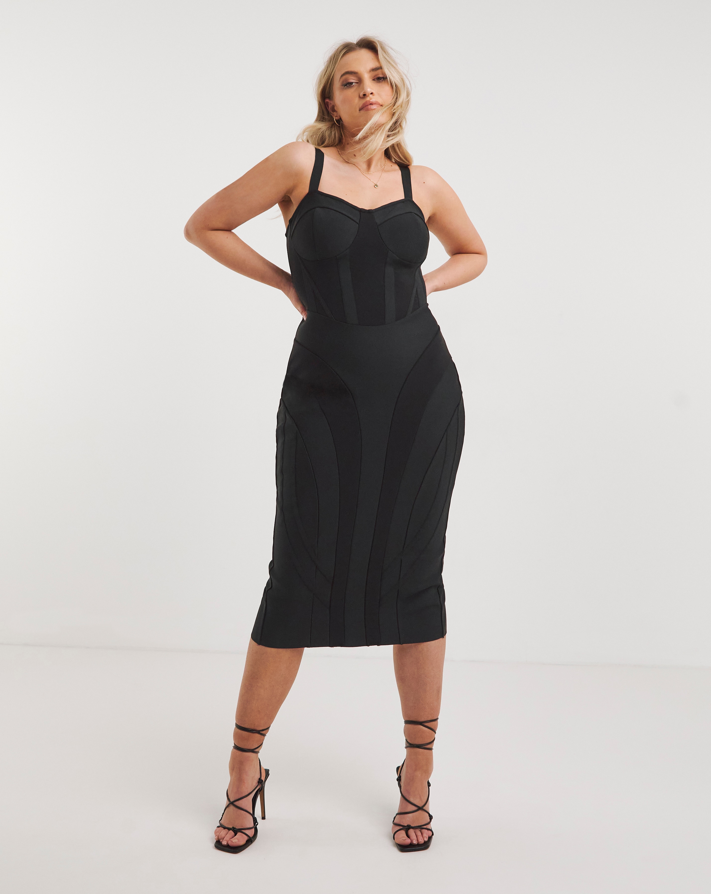 Contouring Mesh Panel Bandage Midi