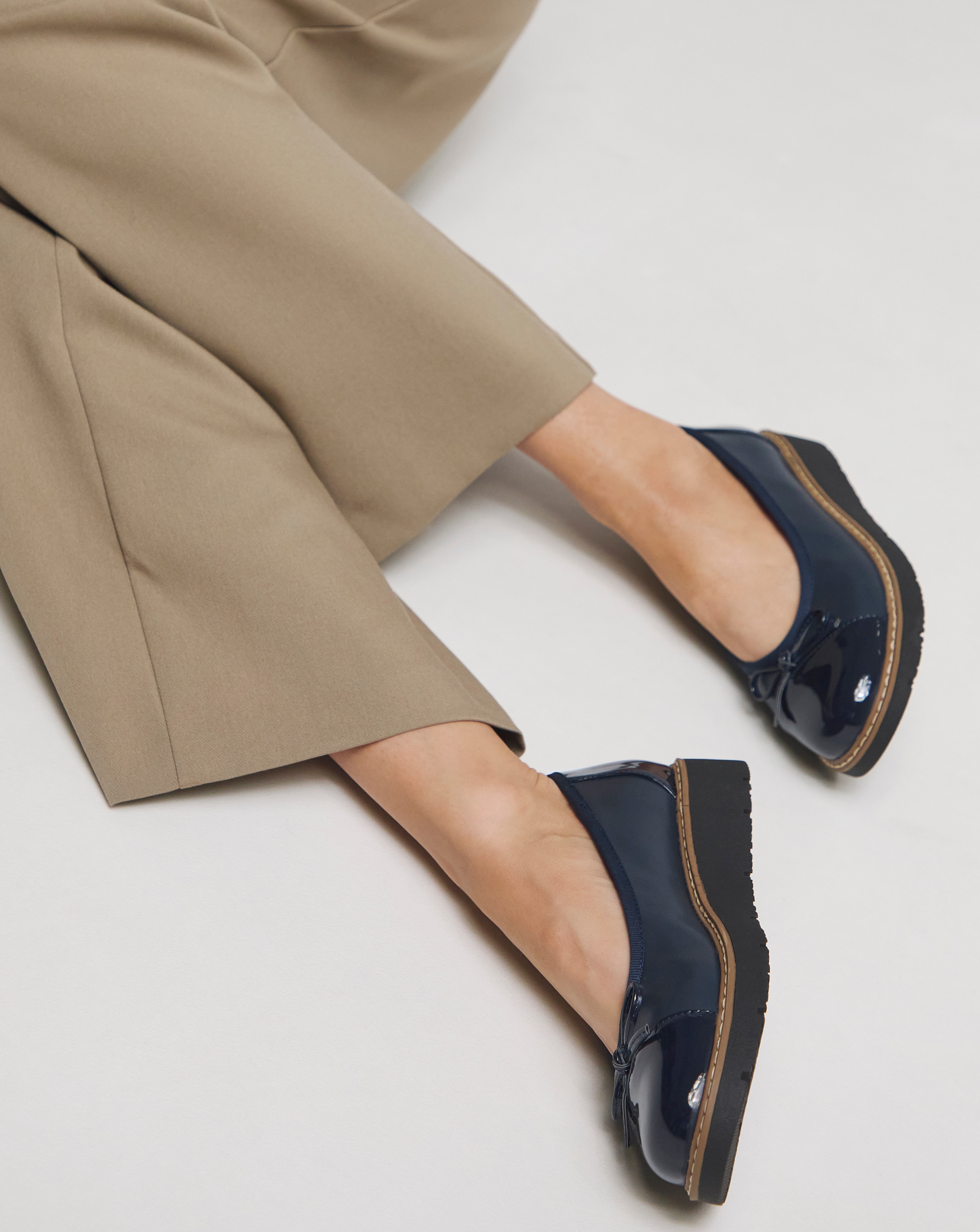 Low Wedge Ballerina Shoe Ex Wide Fit