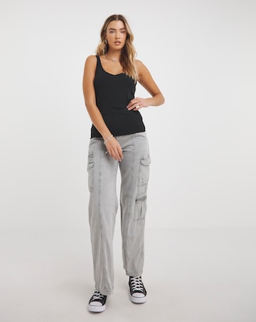 Simply Be Black & Black 2 Pack Pure Cotton Multiwear Vest