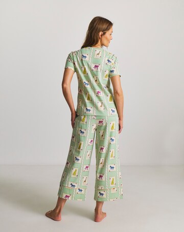 Chelsea Peers Organic Cotton Crew Neck TShirt & Capri Bottoms Pyjama Set