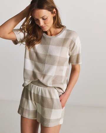 Pretty Secrets Check Waffle Lounge Short Set