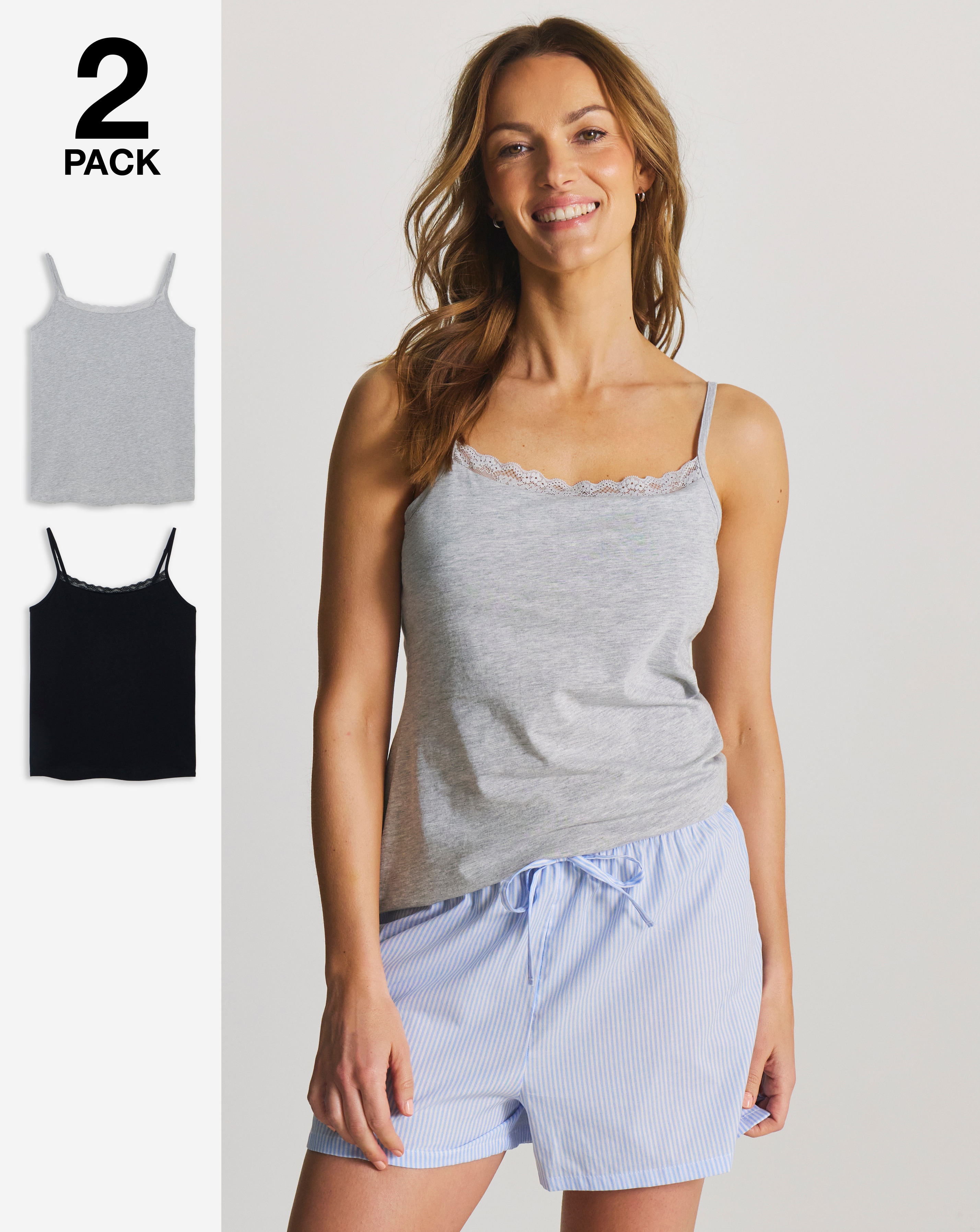 Pretty Secrets 2 Pack PJ Sleep Vest Tops