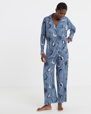 Pretty Secrets Celestial Button Through Plisse Pyjama Set