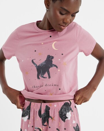 Pretty Secrets Black Cat Pyjama Set