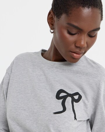 Pretty Secrets Value Plain Marl Bow Pyjama Set