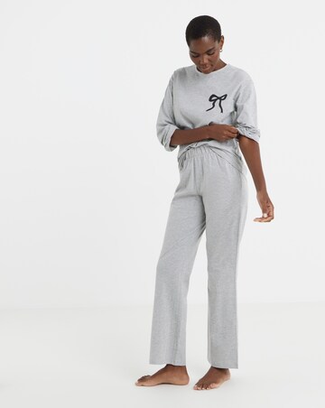 Pretty Secrets Value Plain Marl Bow Pyjama Set