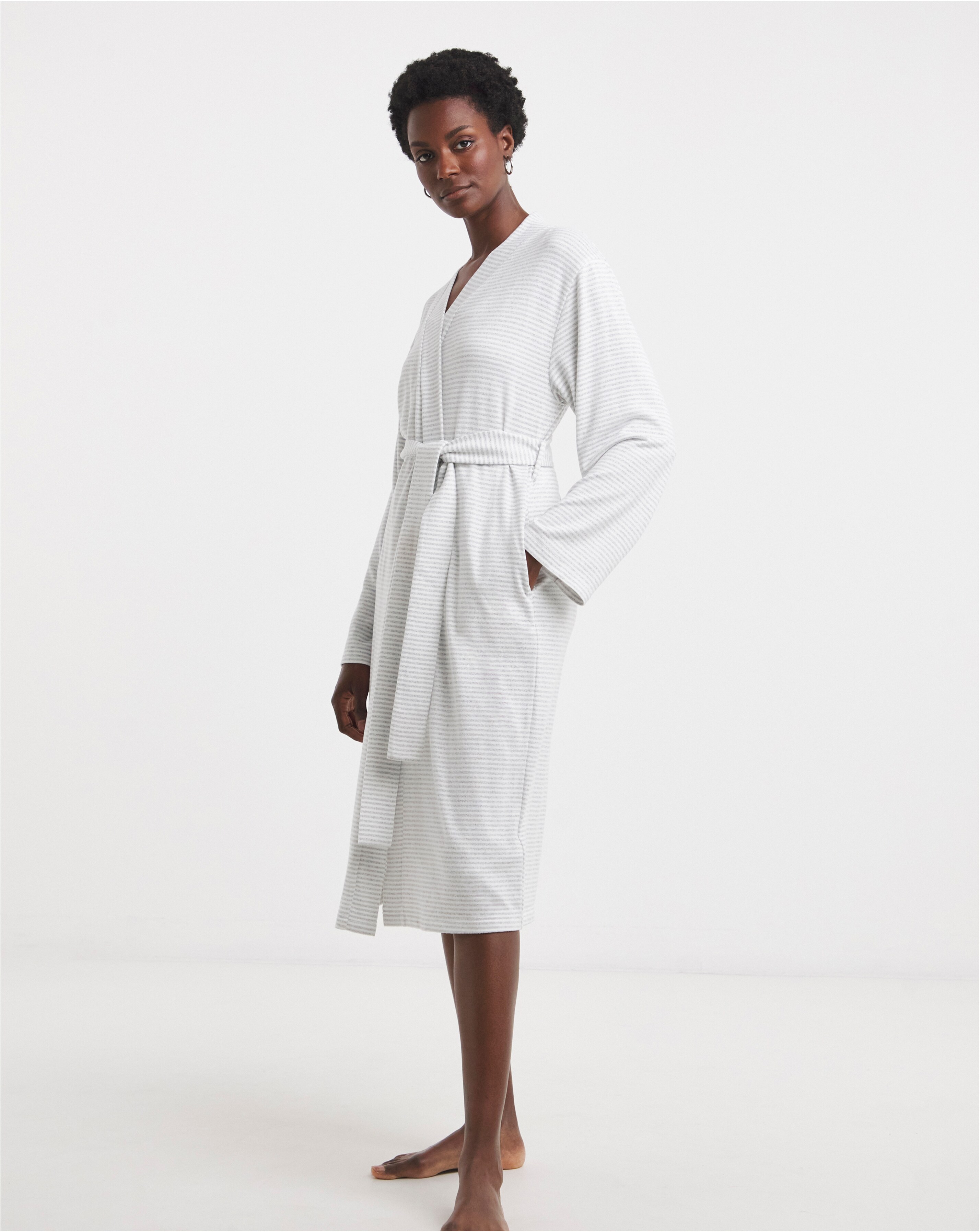 Supersoft Grey Marl Stripe Gown