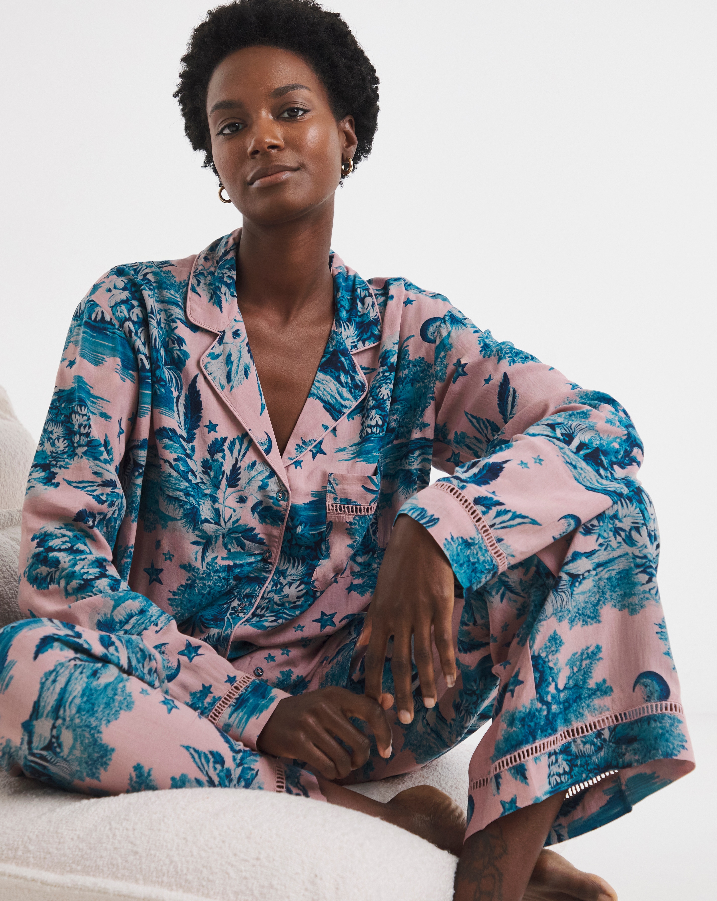 Figleaves Printed Viscose Pyjama Set