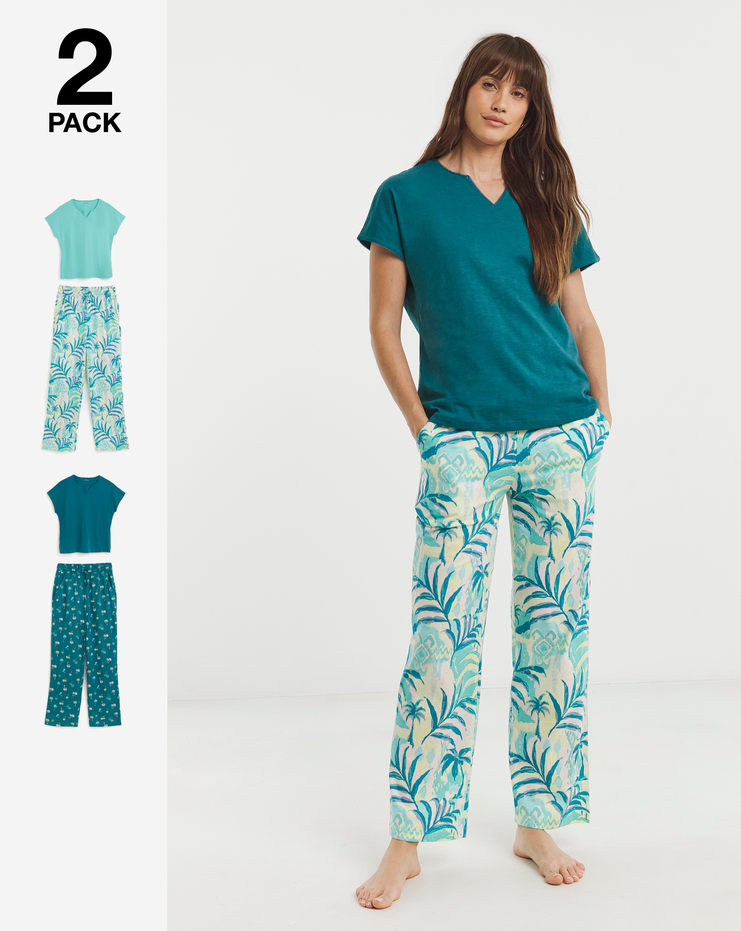 JD Williams 2 Pack Cotton PJ Set