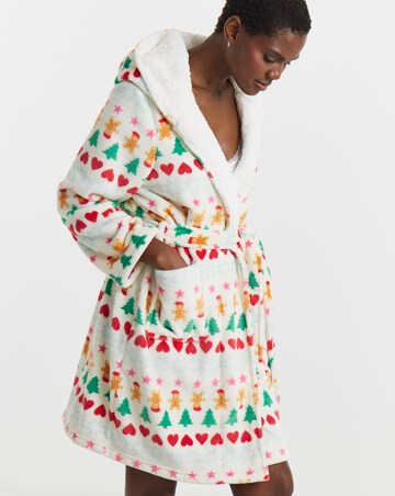 Pretty Secrets Christmas Fair Isle Dressing Gown