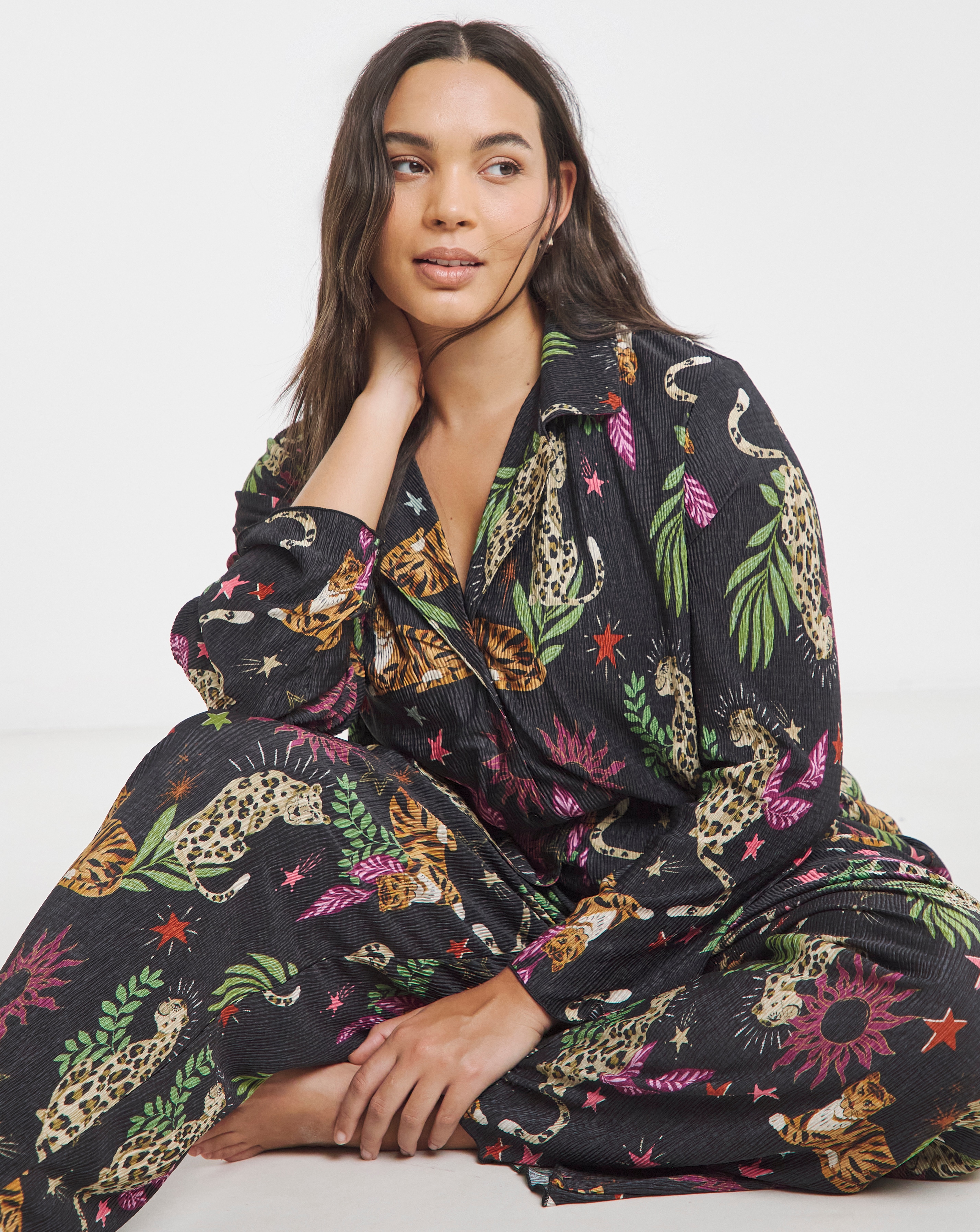 Button Through Plisse Lounge Set