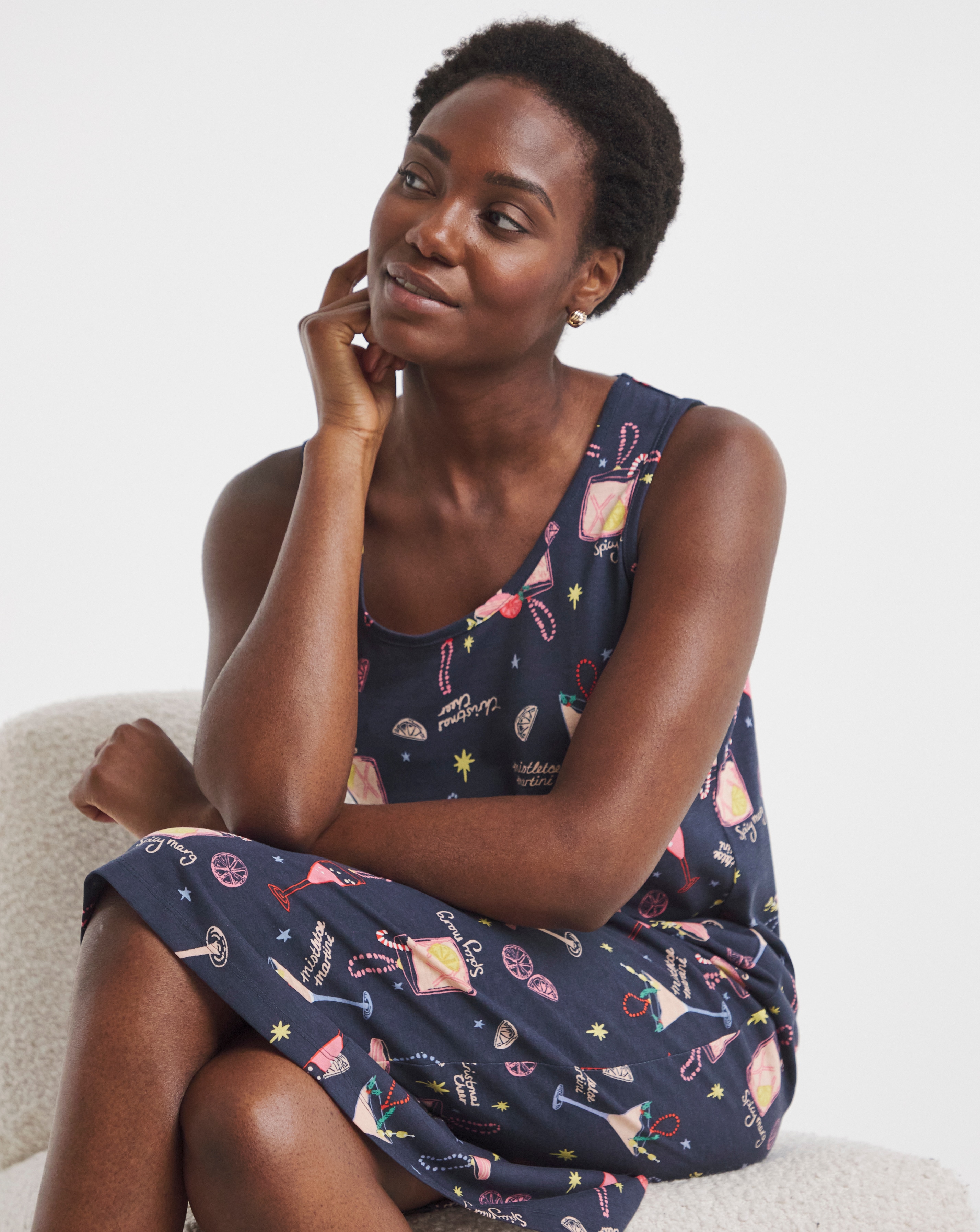 Cocktail Print Value Midi Nightie