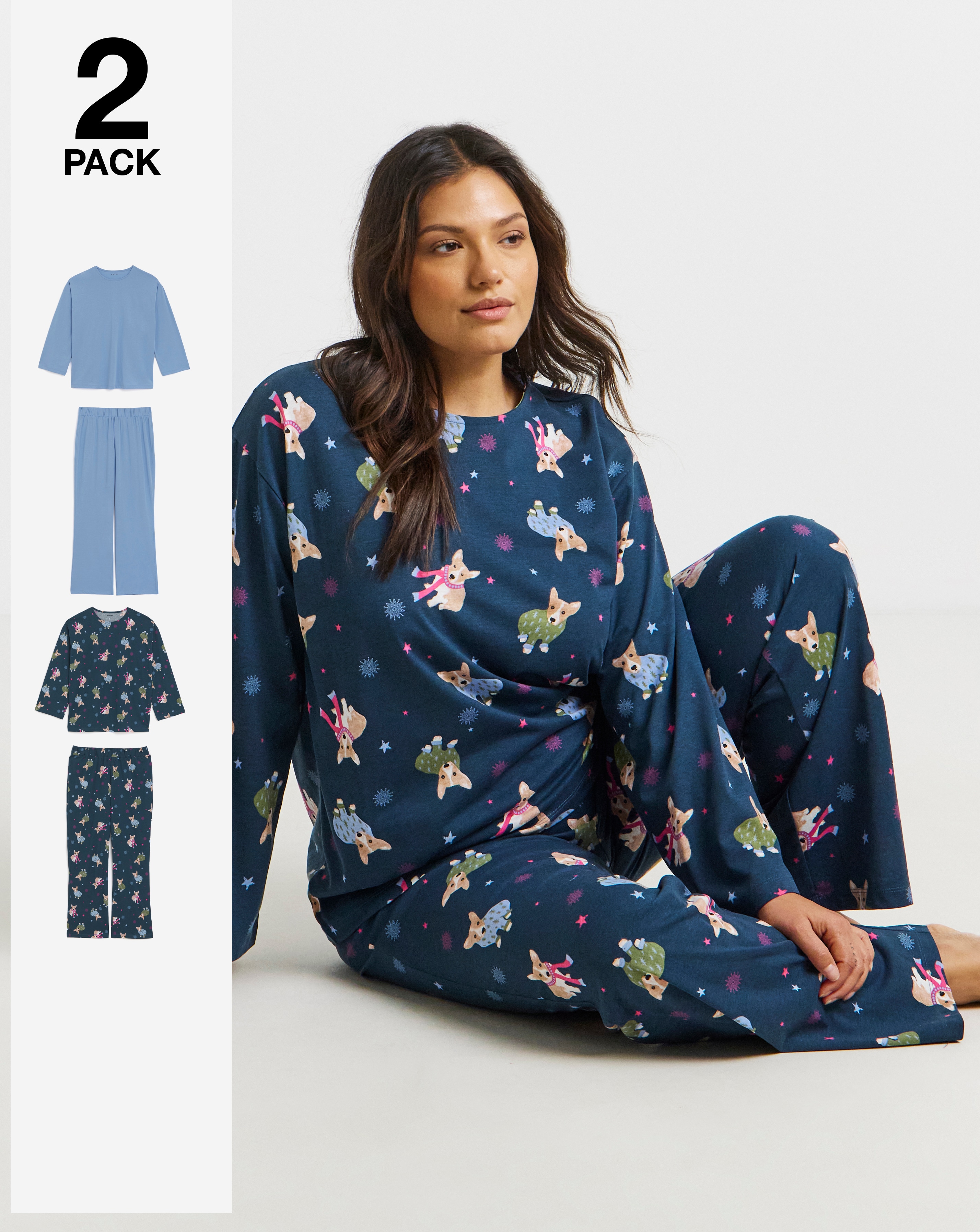 Dog Print Value 2 Pack PJ Sets