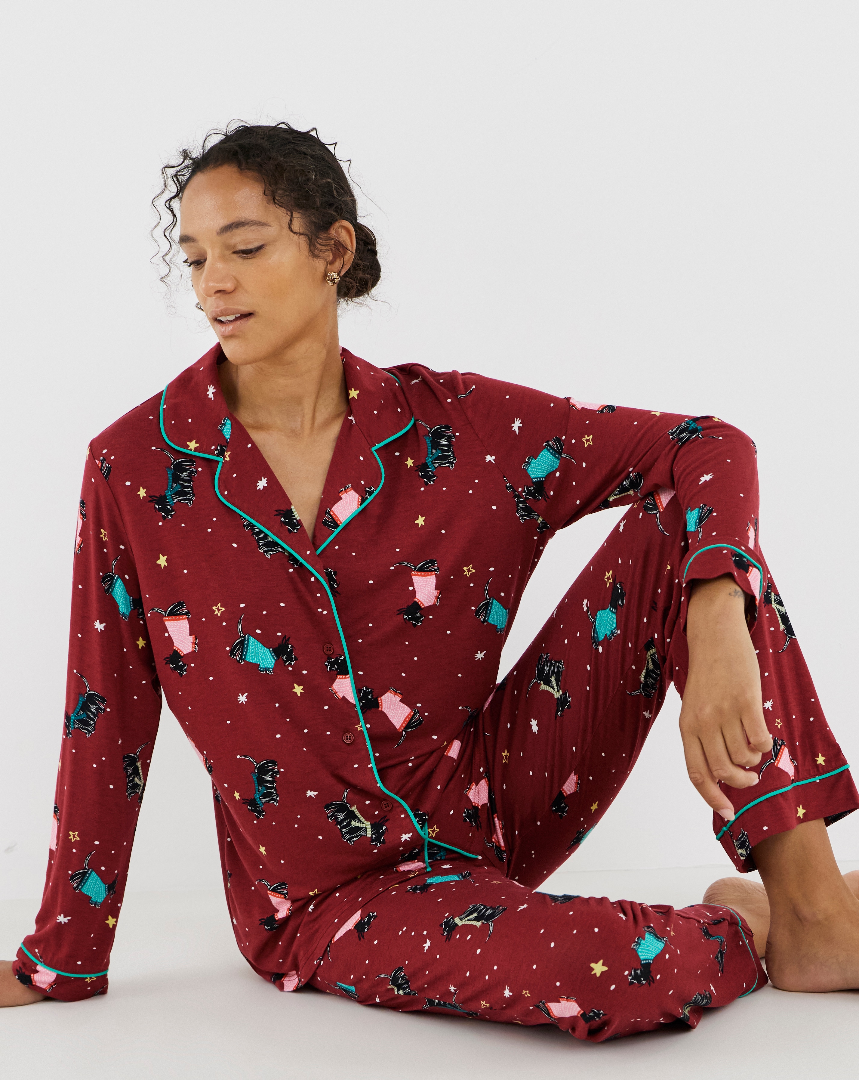 Pretty Secrets Scottie Dog Button PJ Set