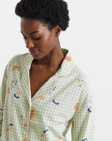 Simply Be Gingham Breakfast Print Pyjama Set