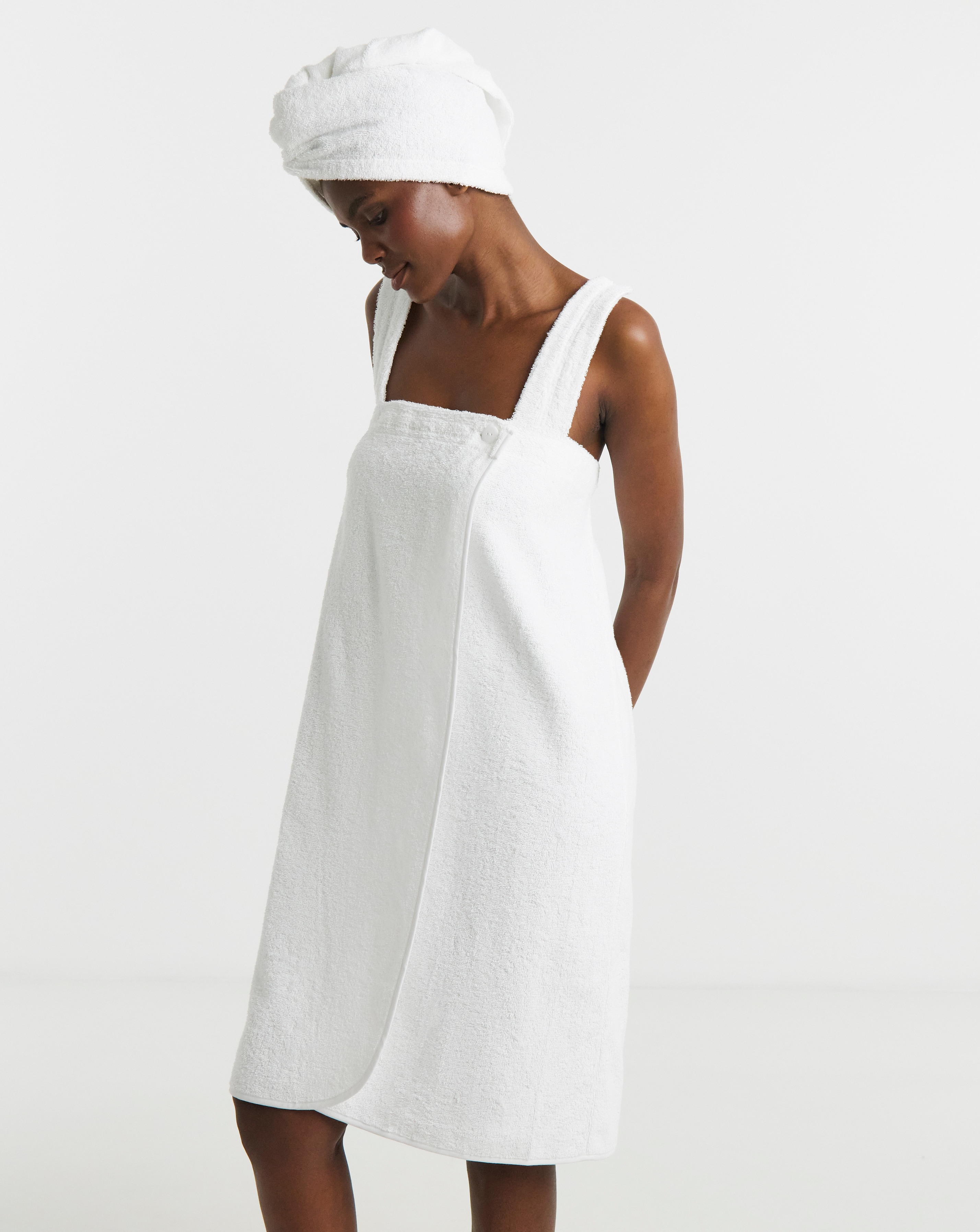 Towelling Shower Wrap & Turban