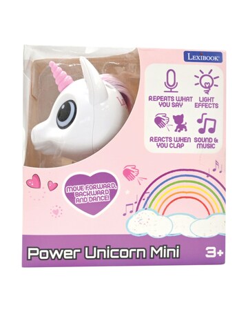 Power Unicorn Mini robot with lights, sounds, clap control and voice repeat