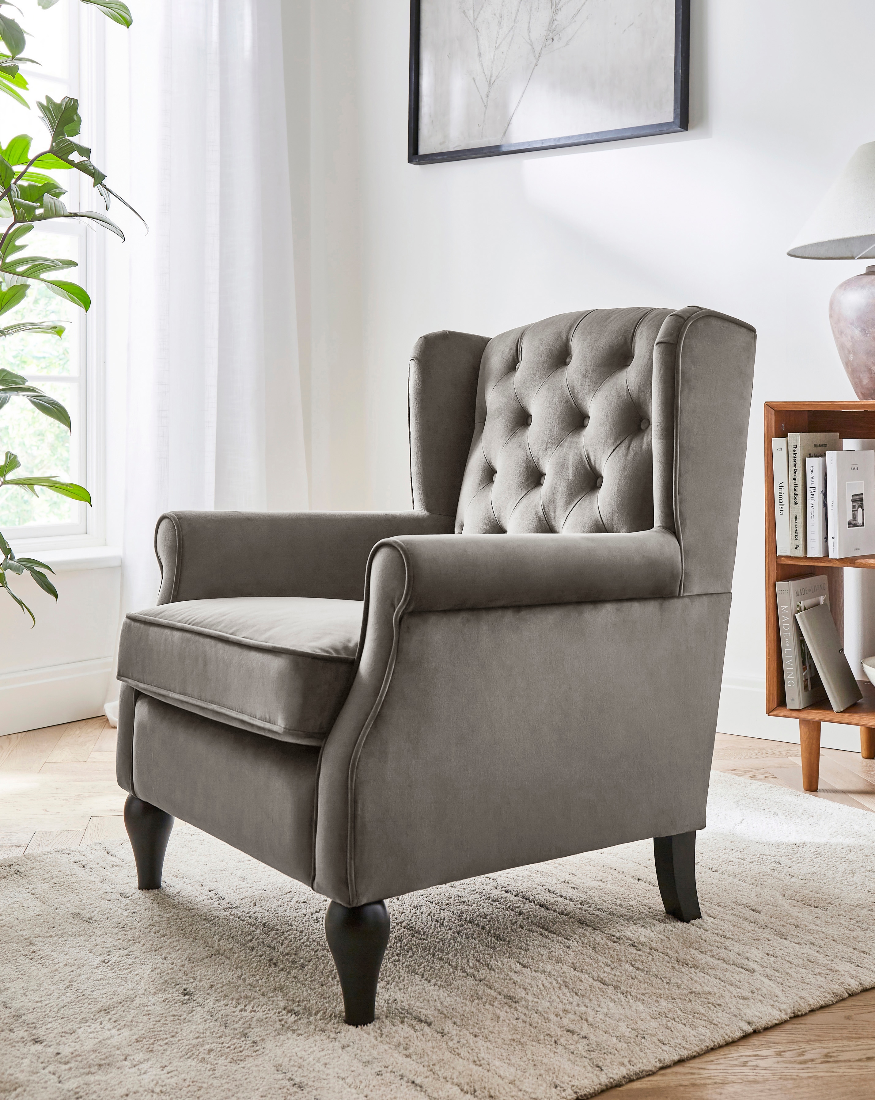 Bailey Velvet Wingback Armchair