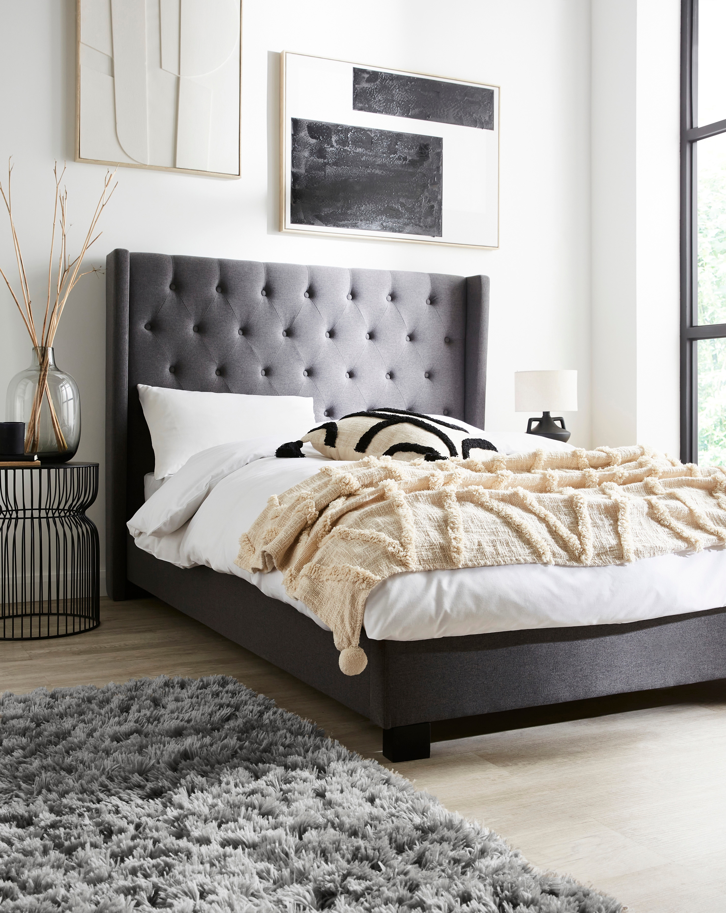 Allegra Fabric Bed with 3 Layer Mattress