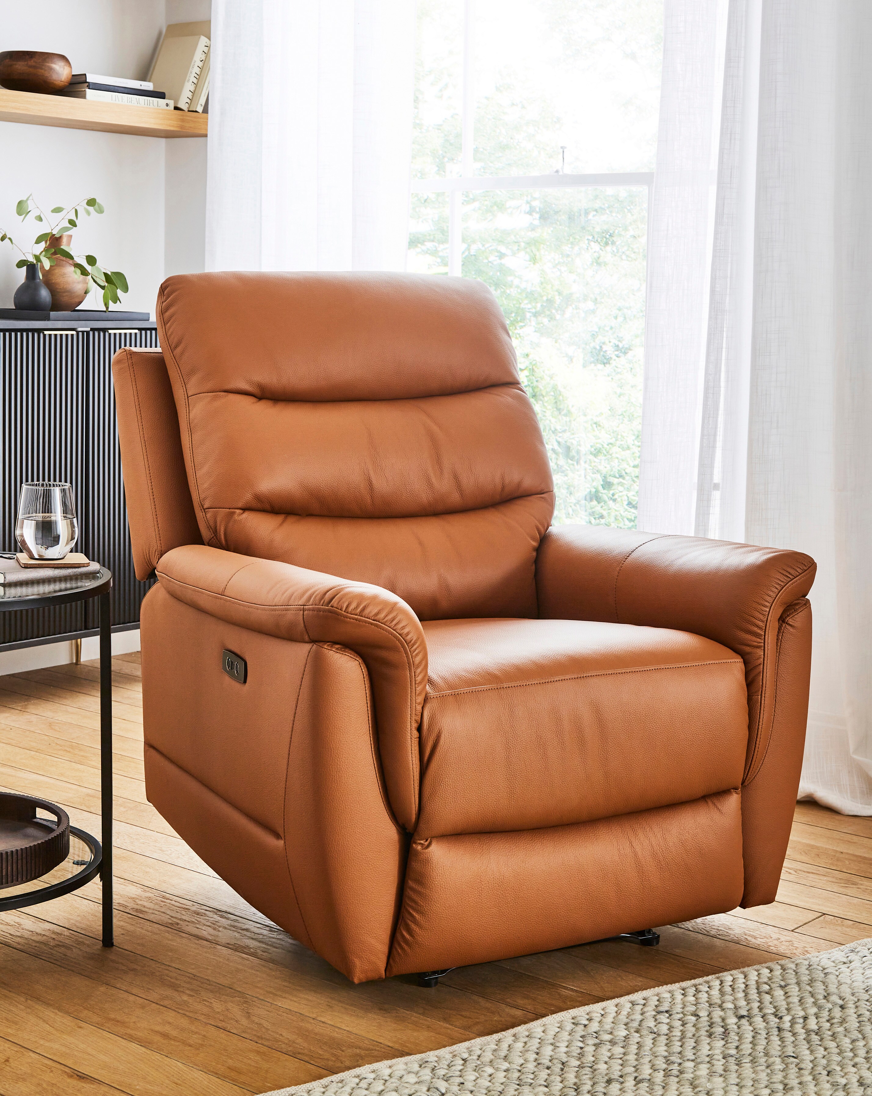 Dunne Faux Leather Power Recliner Chair