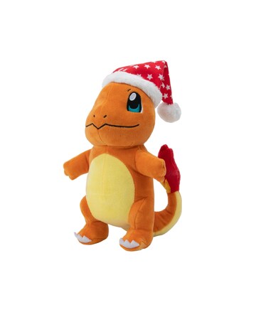 Pokemon 8in Plush Charmander W/Santa Hat