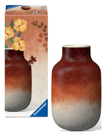 3D Puzzle Vase Gradient Brick - Red