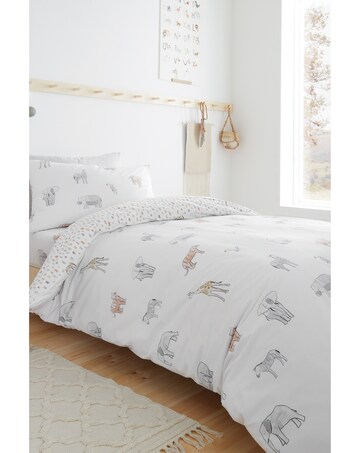 Bianca Fine Linens Zoo Animals Cotton Reversible Duvet Cover Set