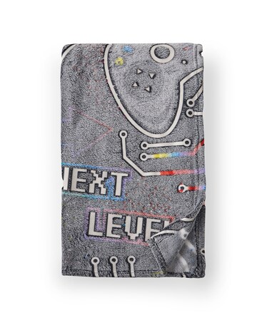 Catherine Lansfield Game Over Glow in the Dark Fleece Cosy Fleece Blanket Throw