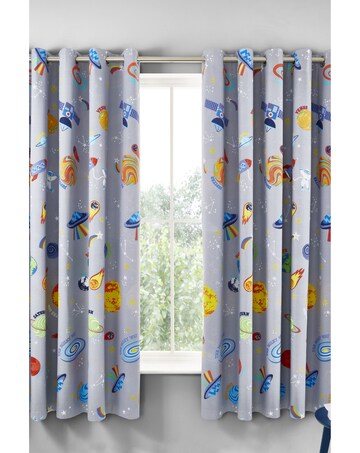 Catherine Lansfield Lost In Space Two Curtain Panels